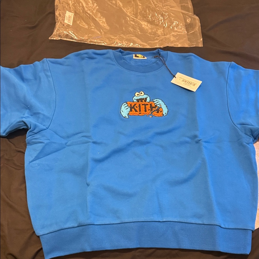 Kith Bright Blue Crewneck Sweater with Character Design - Picture 3 of 3